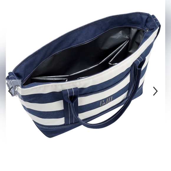 Pottery Barn Navy Rugby Stripe Cooler Tote - Picture 6 of 7